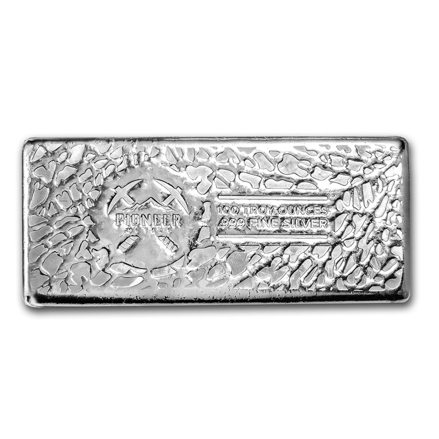 100 oz Silver Bar - Pioneer Metals .999 Fine Silver | eBay